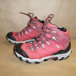 Oboz Bridger Mid Womens Size 7 Hiking Trail Boots Leather Waterproof Red Black